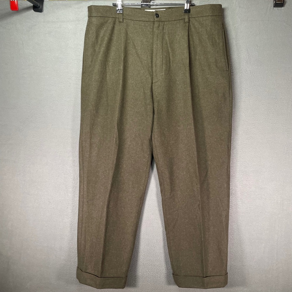 Field Gear Wool Blend Pants Mens 38x30 Brown Pleated Dress Casual